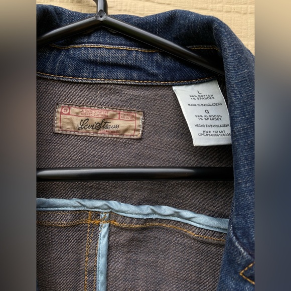 Levis Jean Denim Jackey  Faded Blue Wide Lapel Womens - Picture 3 of 8